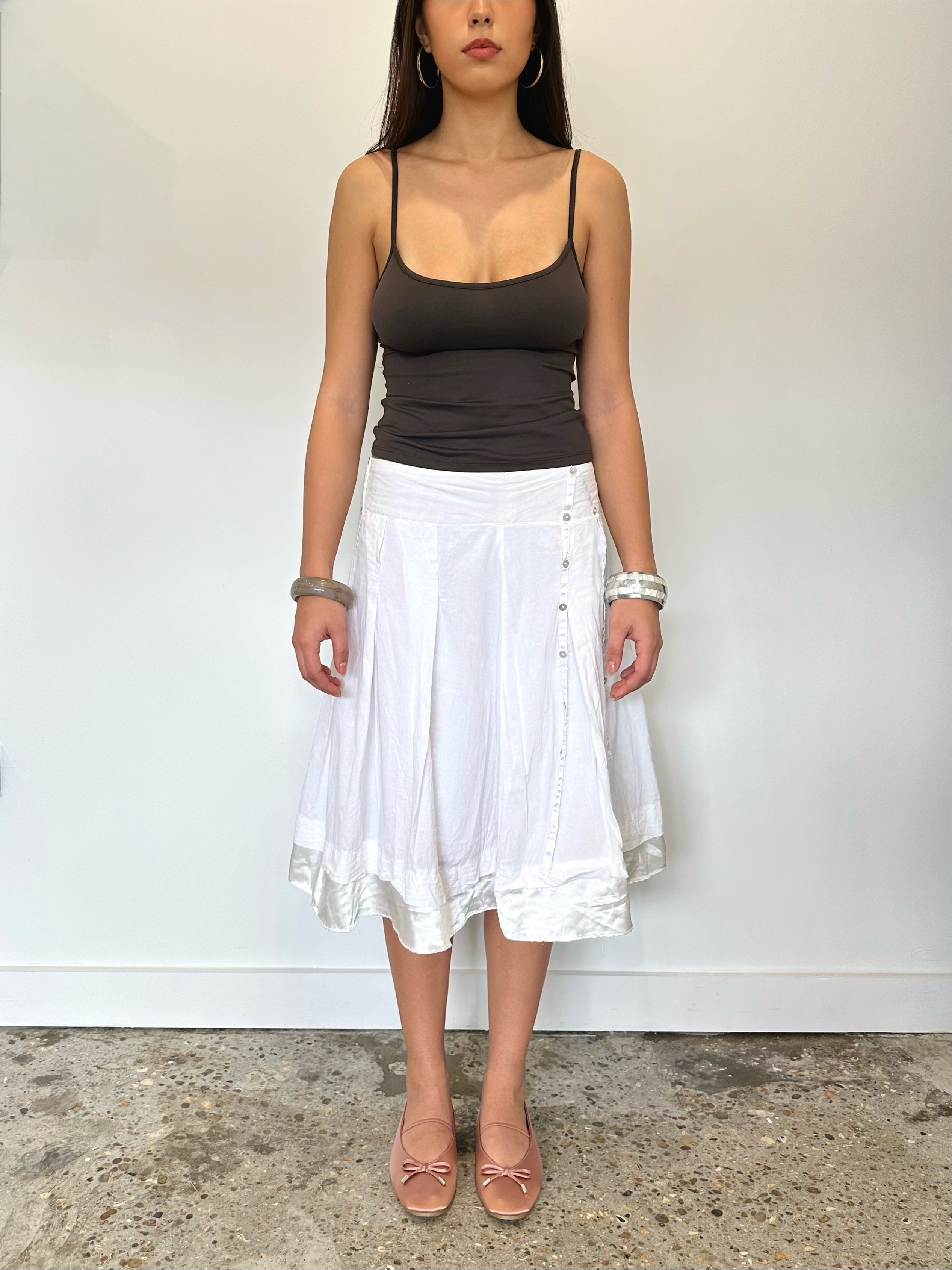 button boho skirt — size xs/s