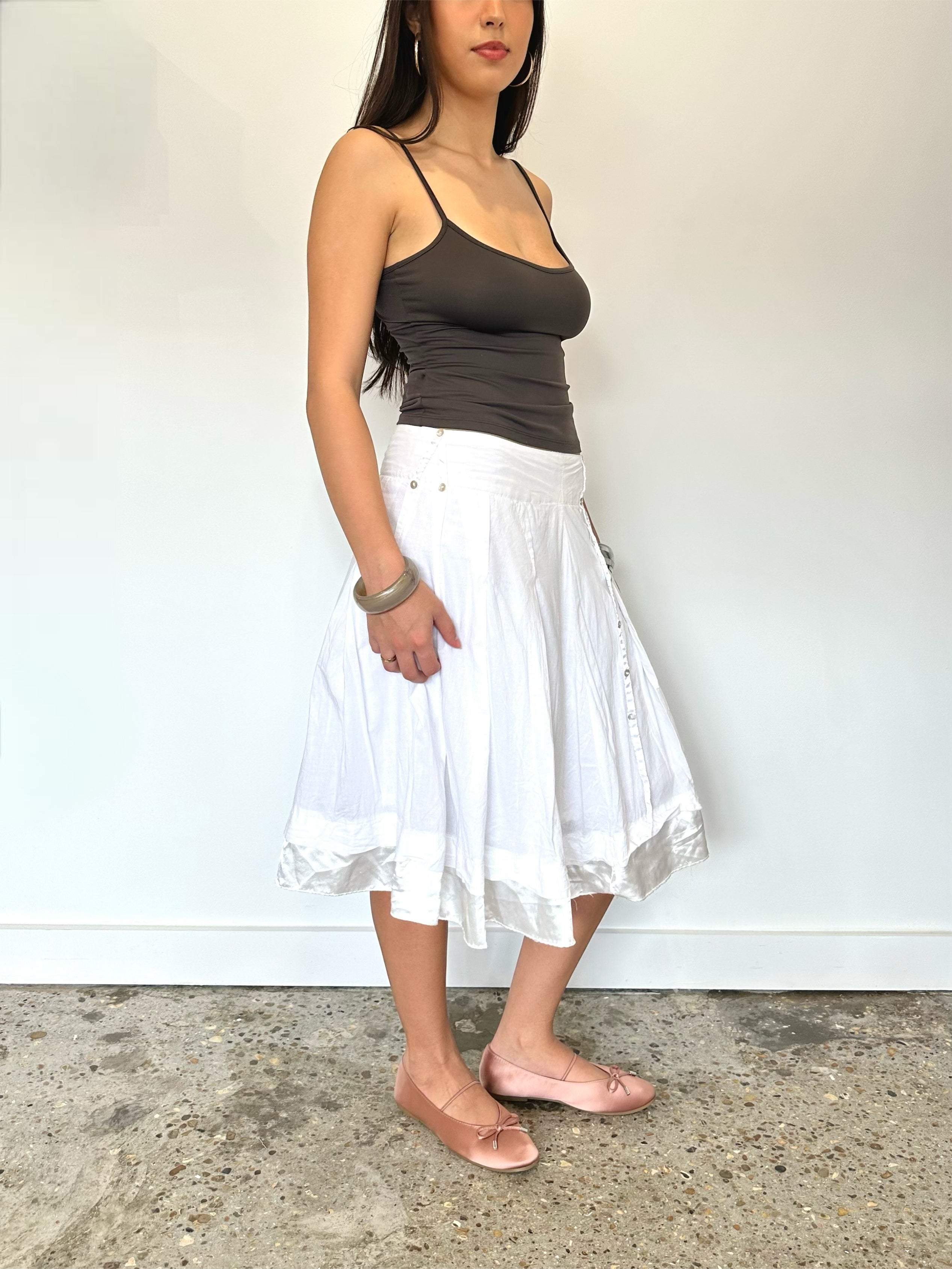 button boho skirt — size xs/s