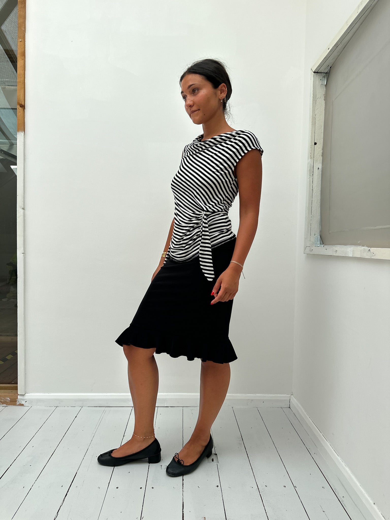 asymmetric stripe top — size S