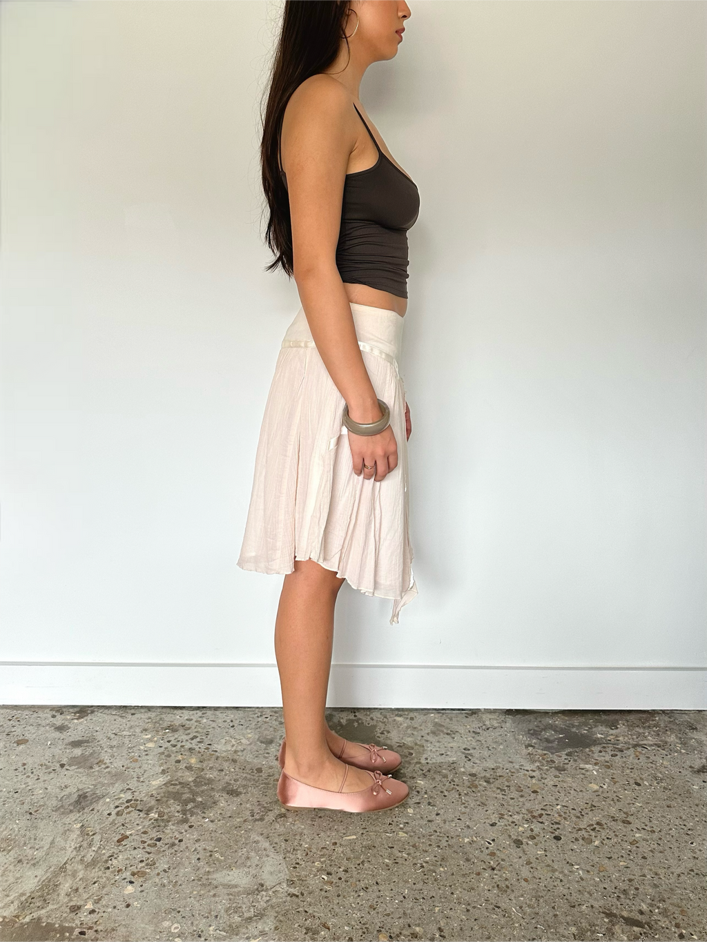 asymmetric midi skirt — size s