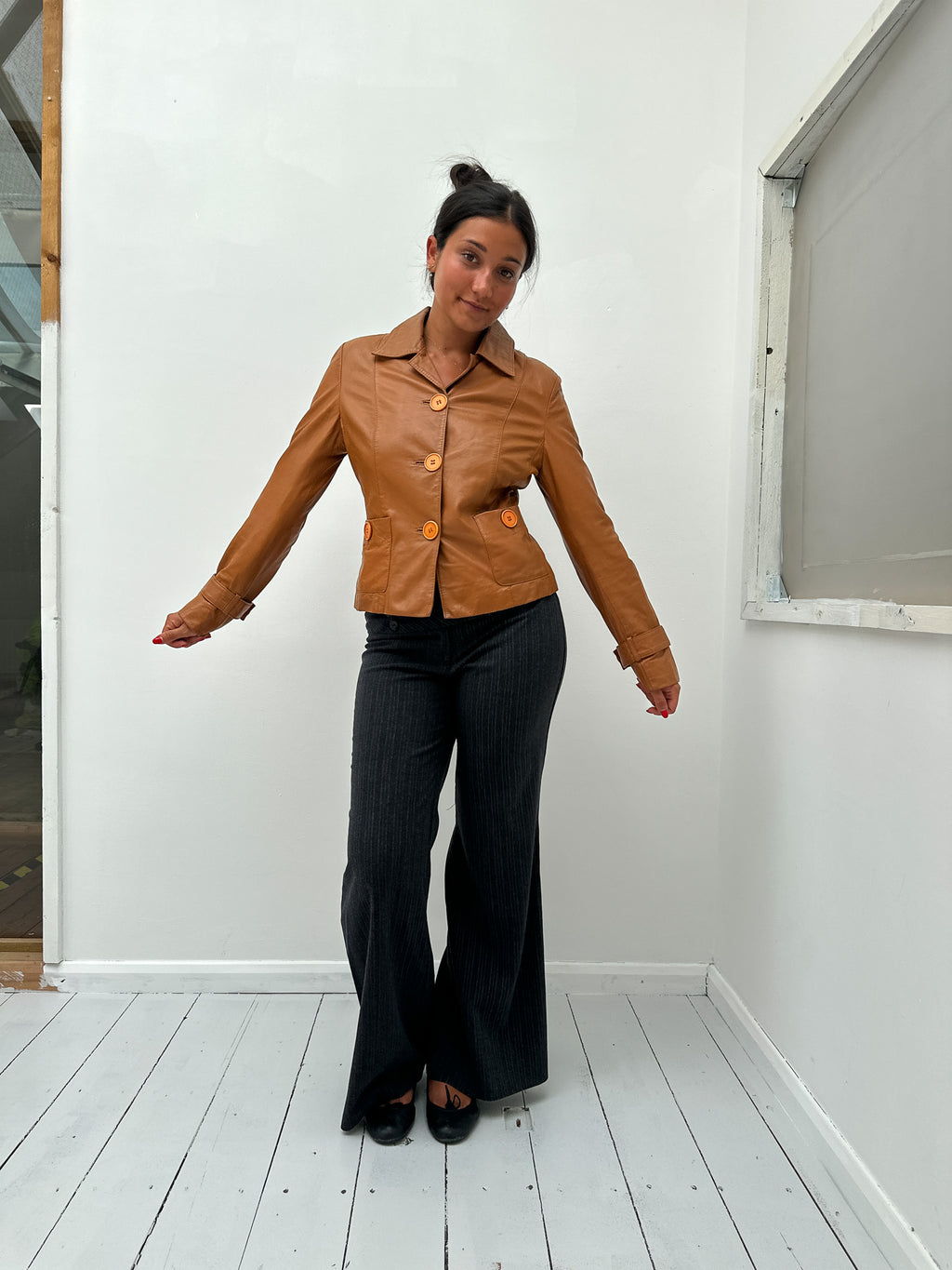 leather jacket — size S