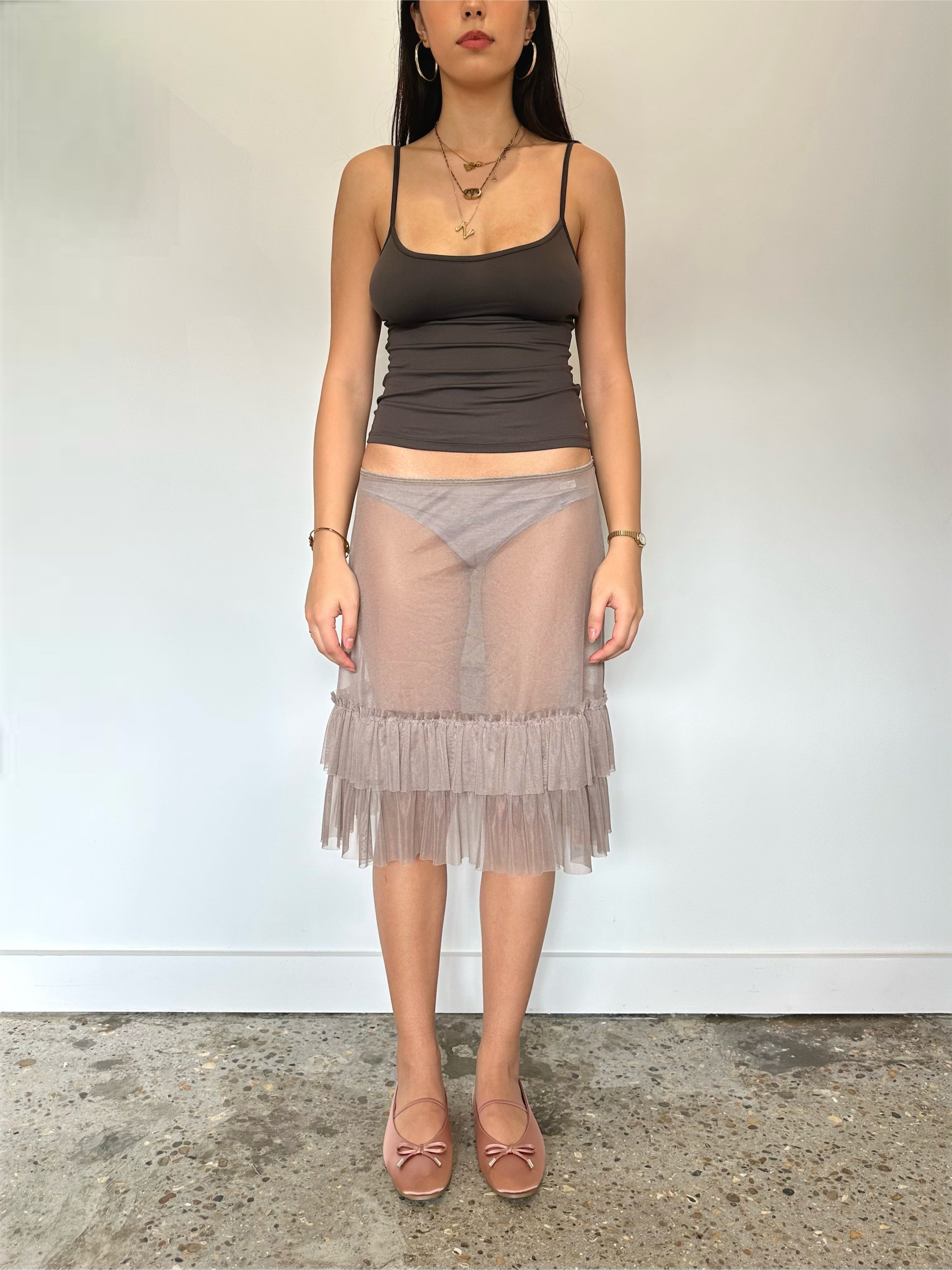 sheer midi skirt — size xs/s