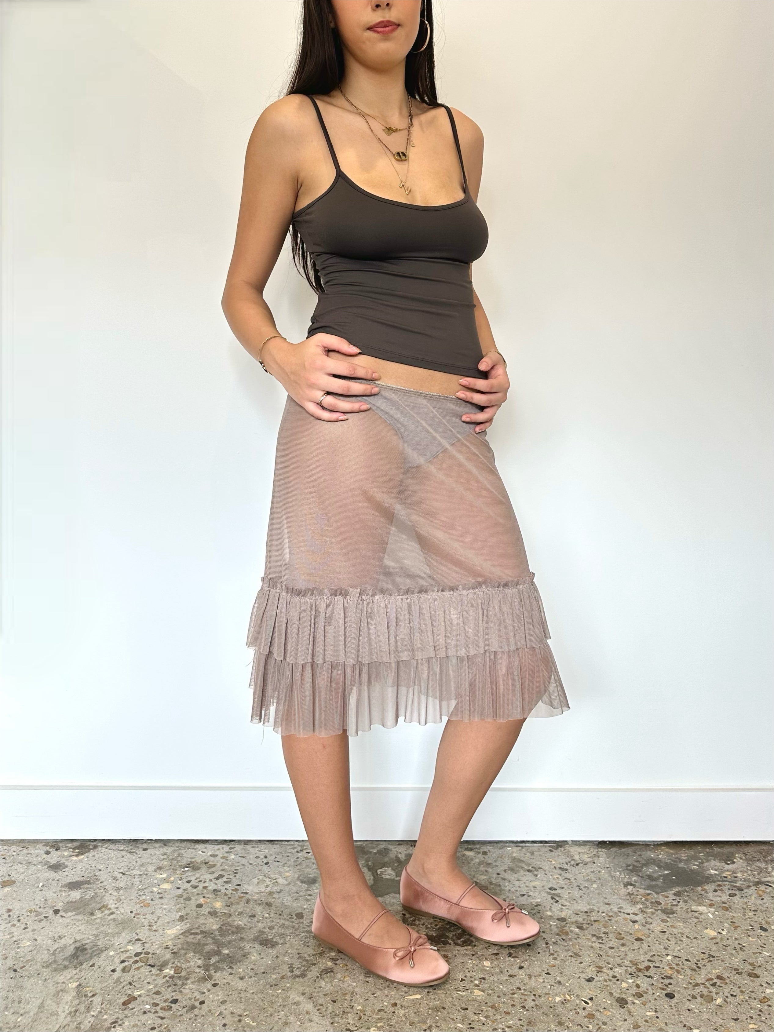 sheer midi skirt — size xs/s