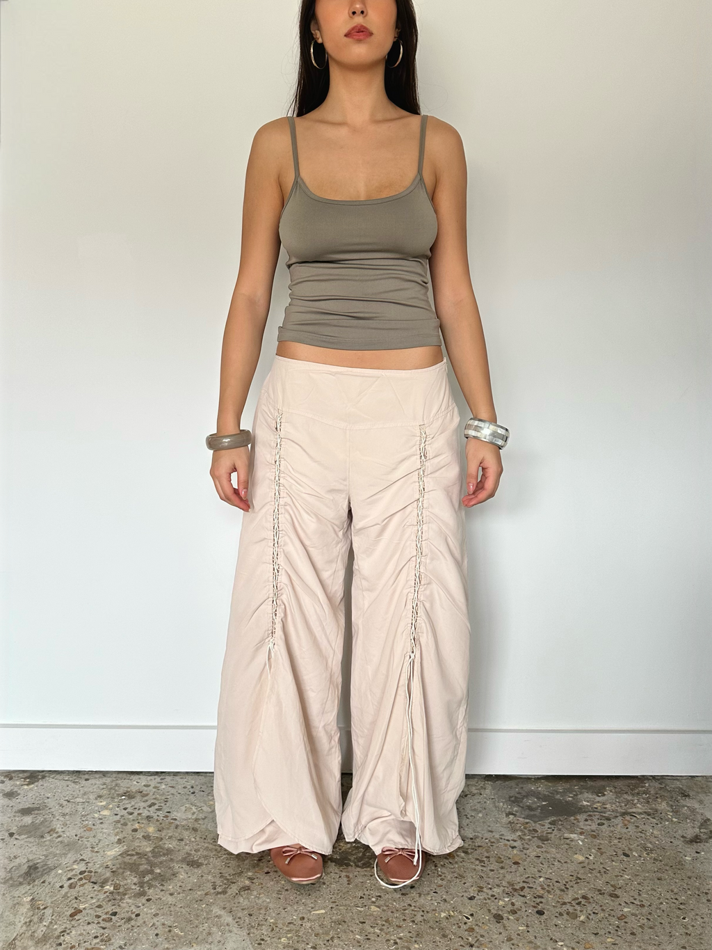 lace up trousers — size m