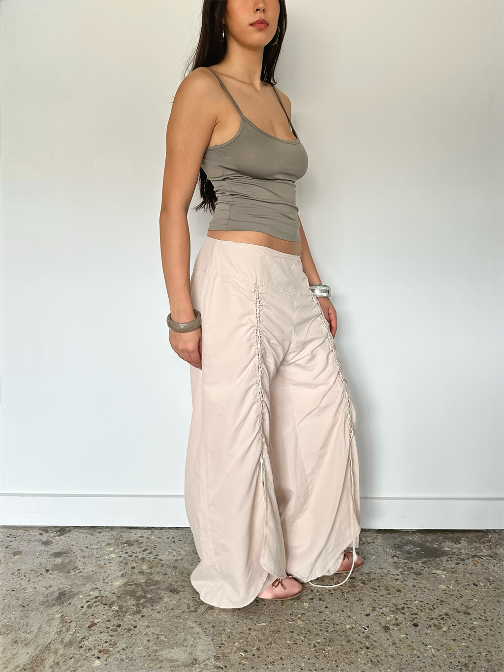 lace up trousers — size m
