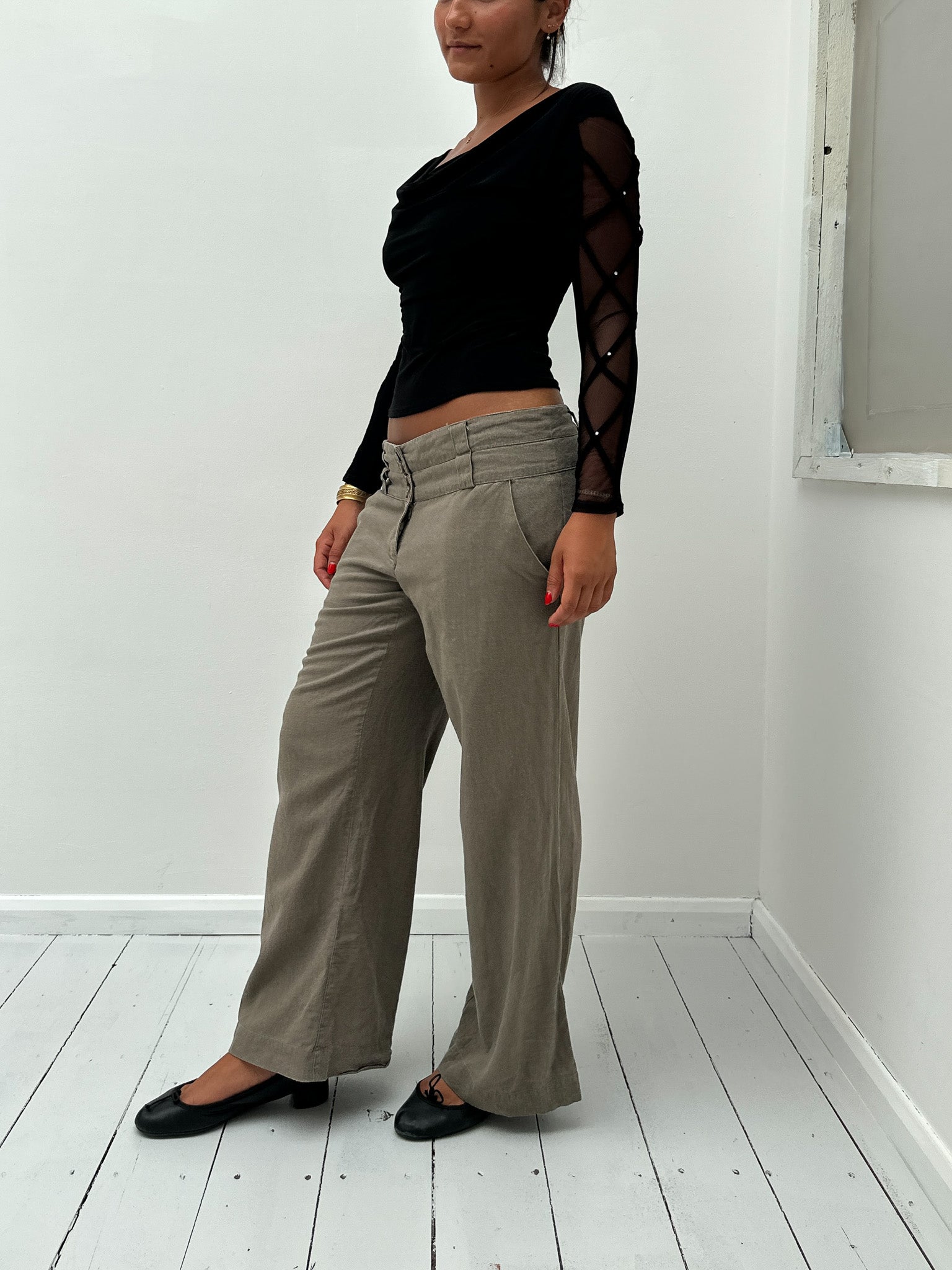 cowl neck long sleeve — size S