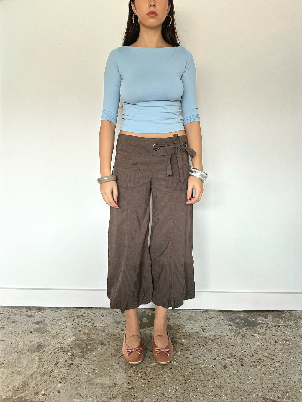 brown capris — size s