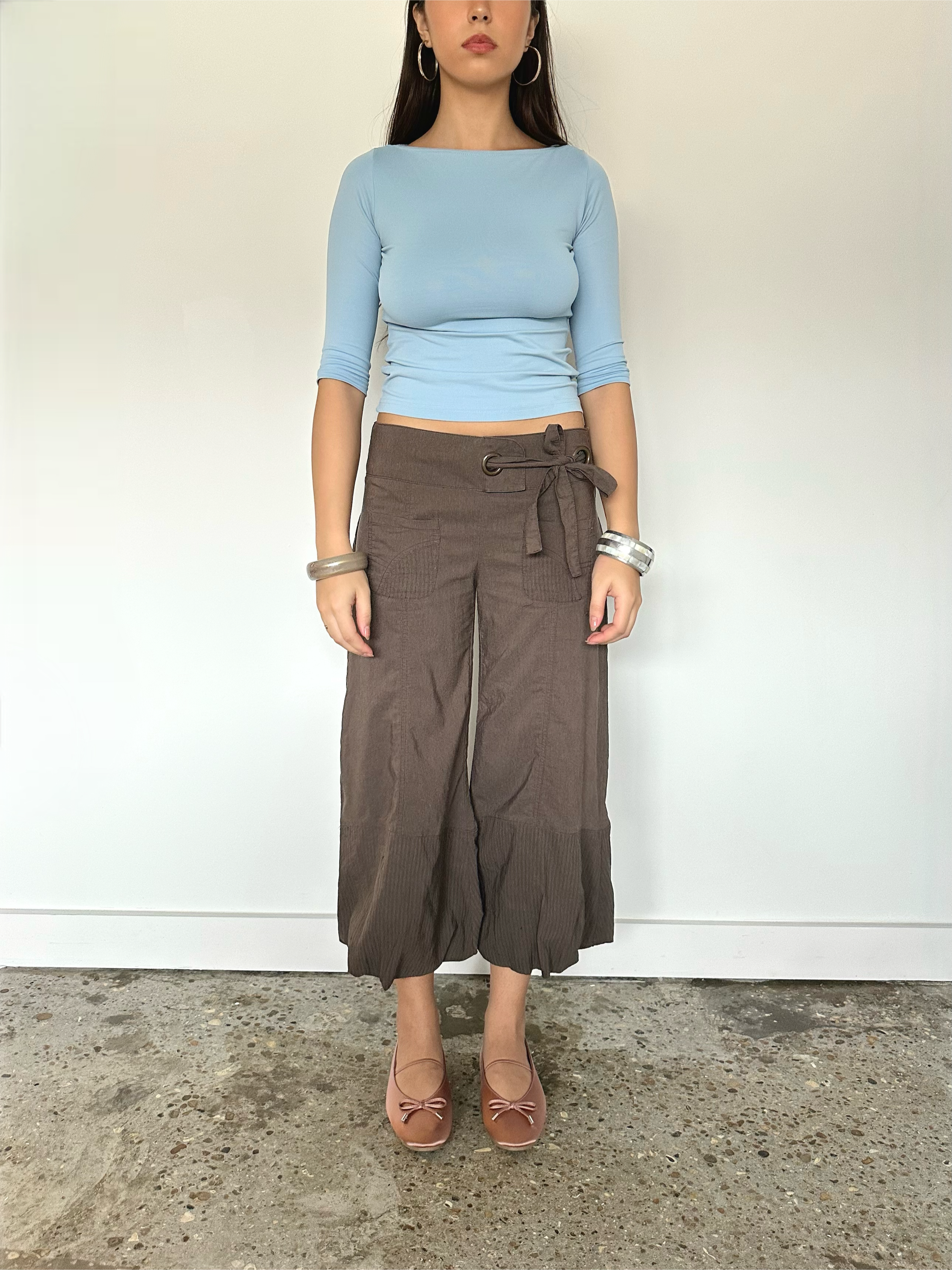 brown capris — size s