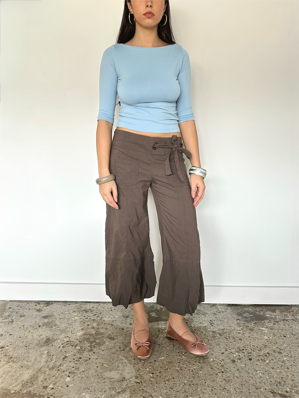 brown capris — size s