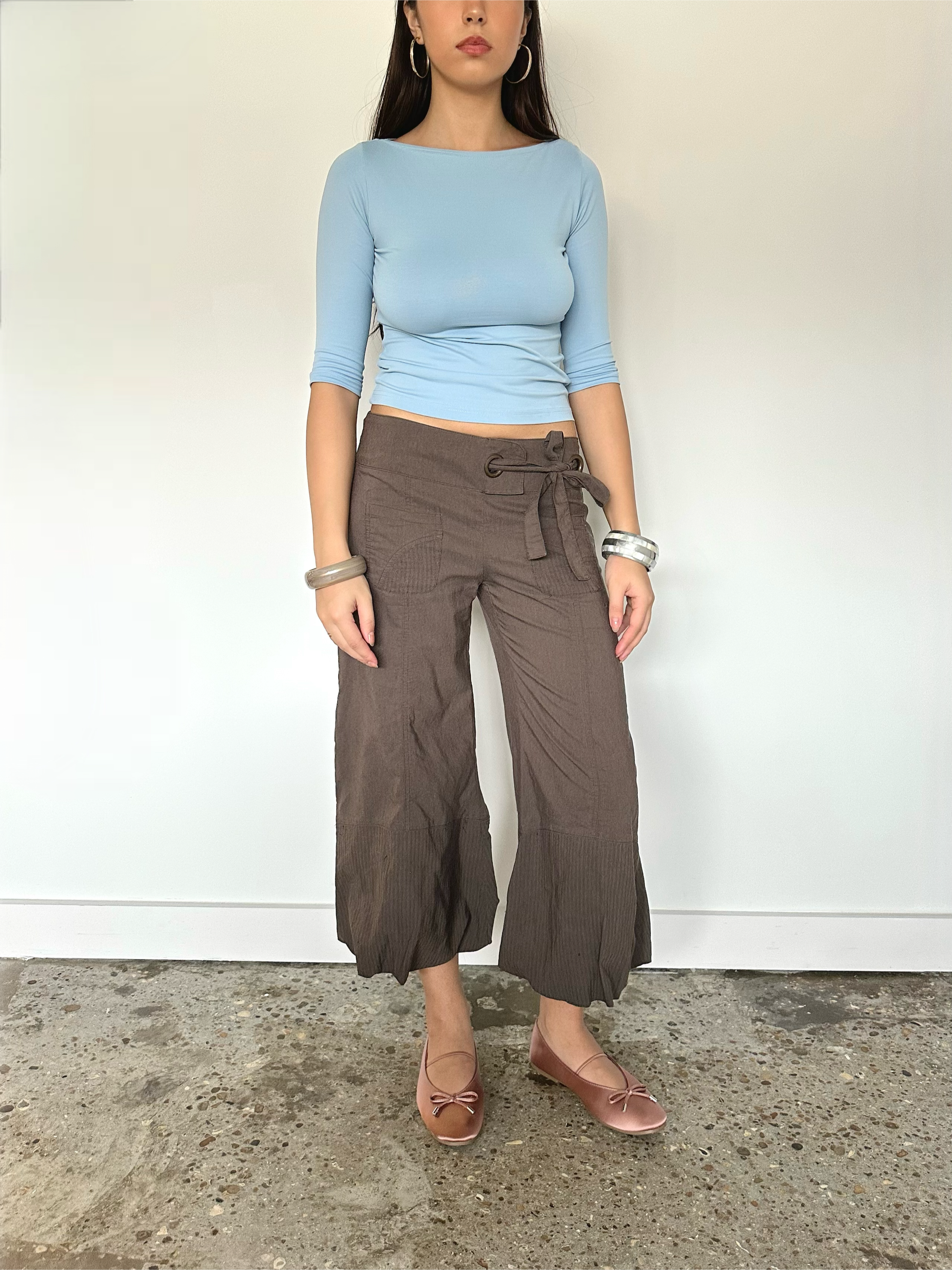 brown capris — size s