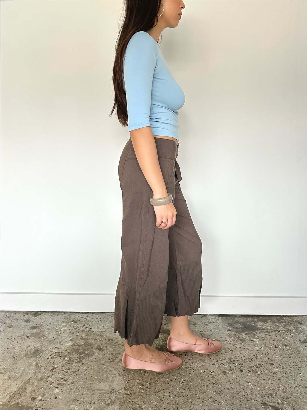 brown capris — size s