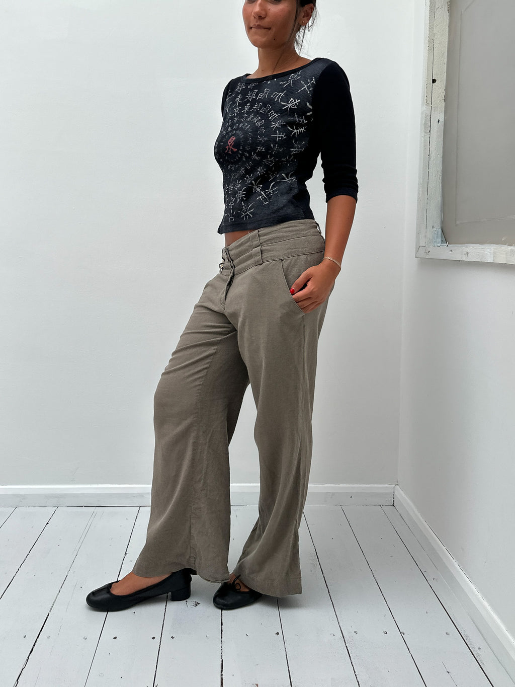 3/4 sleeve top — size S