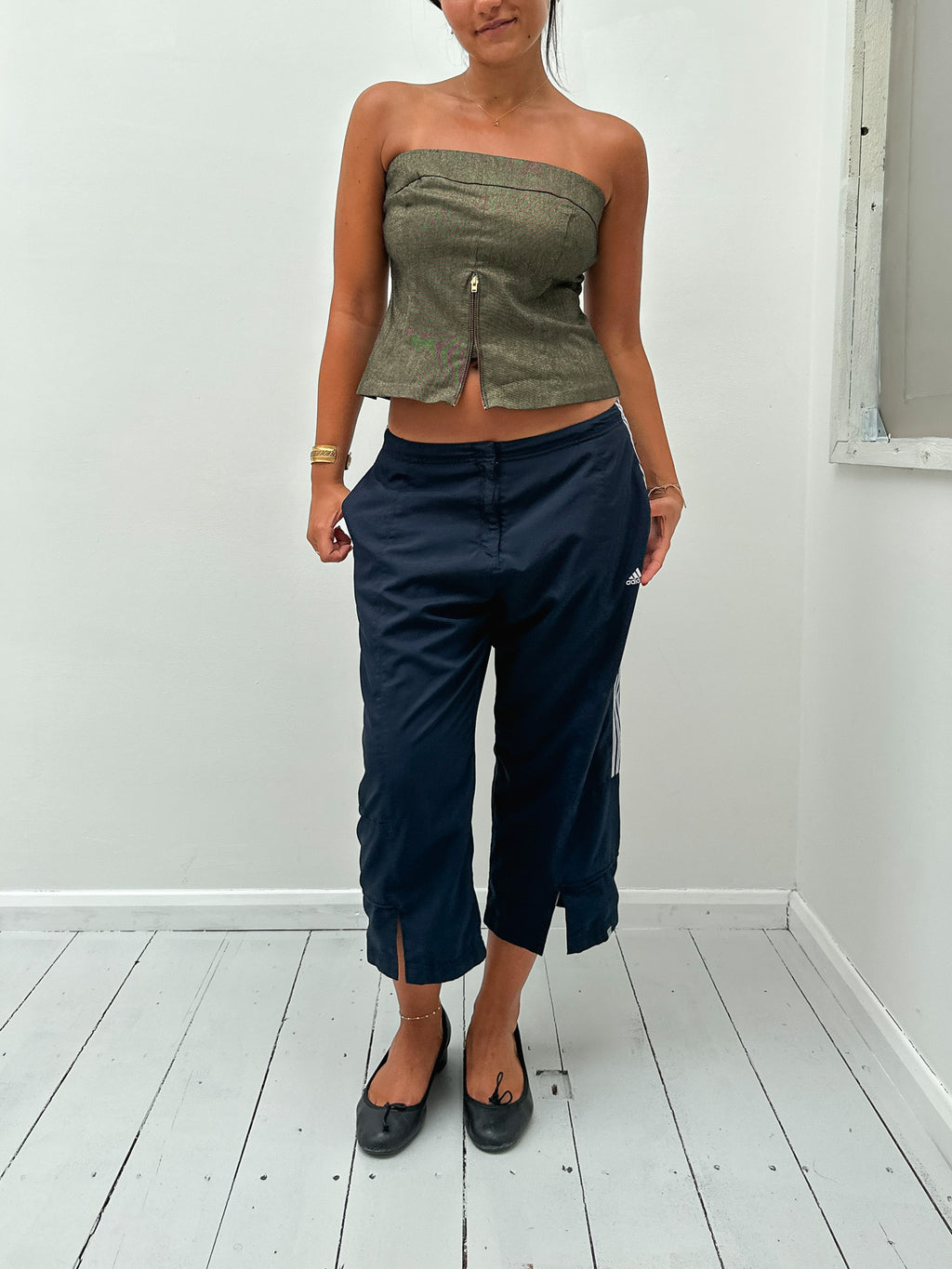 denim tube top — size S