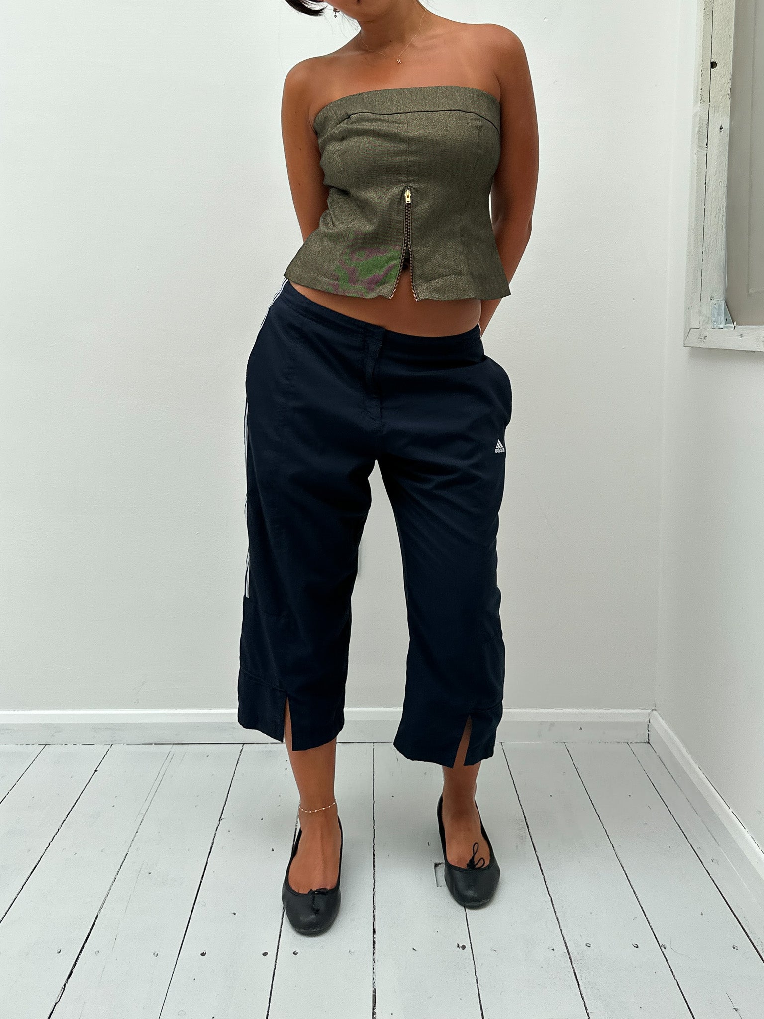 denim tube top — size S