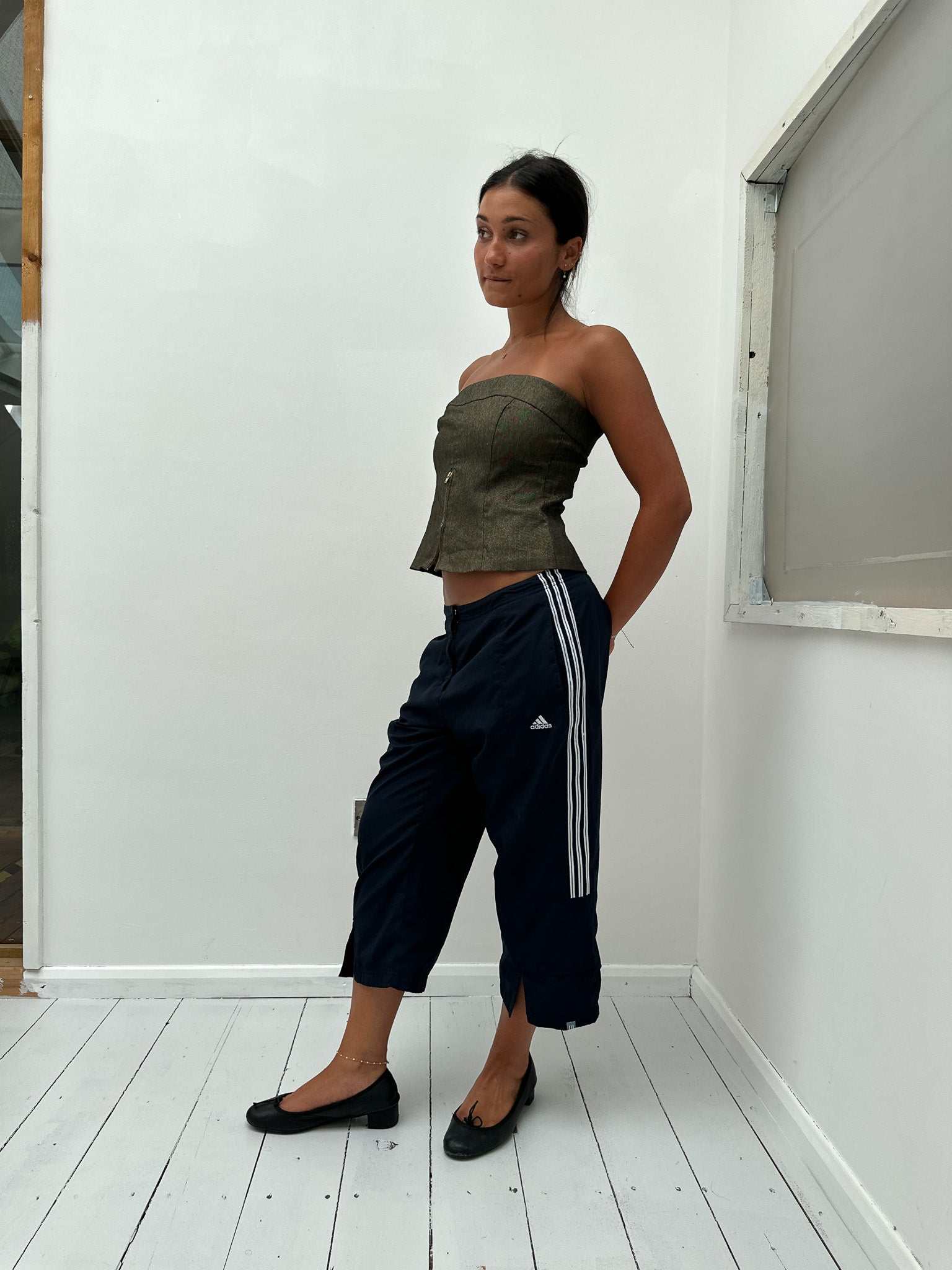 denim tube top — size S