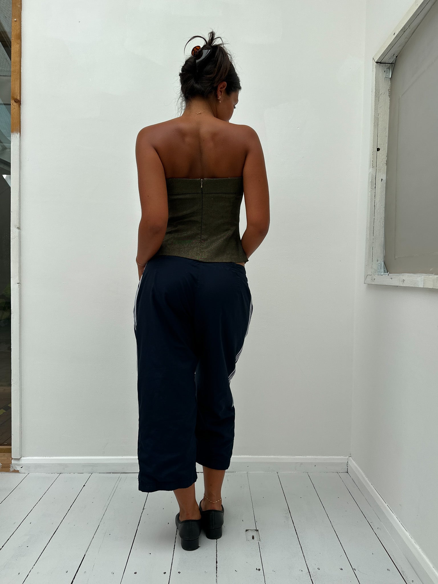 denim tube top — size S