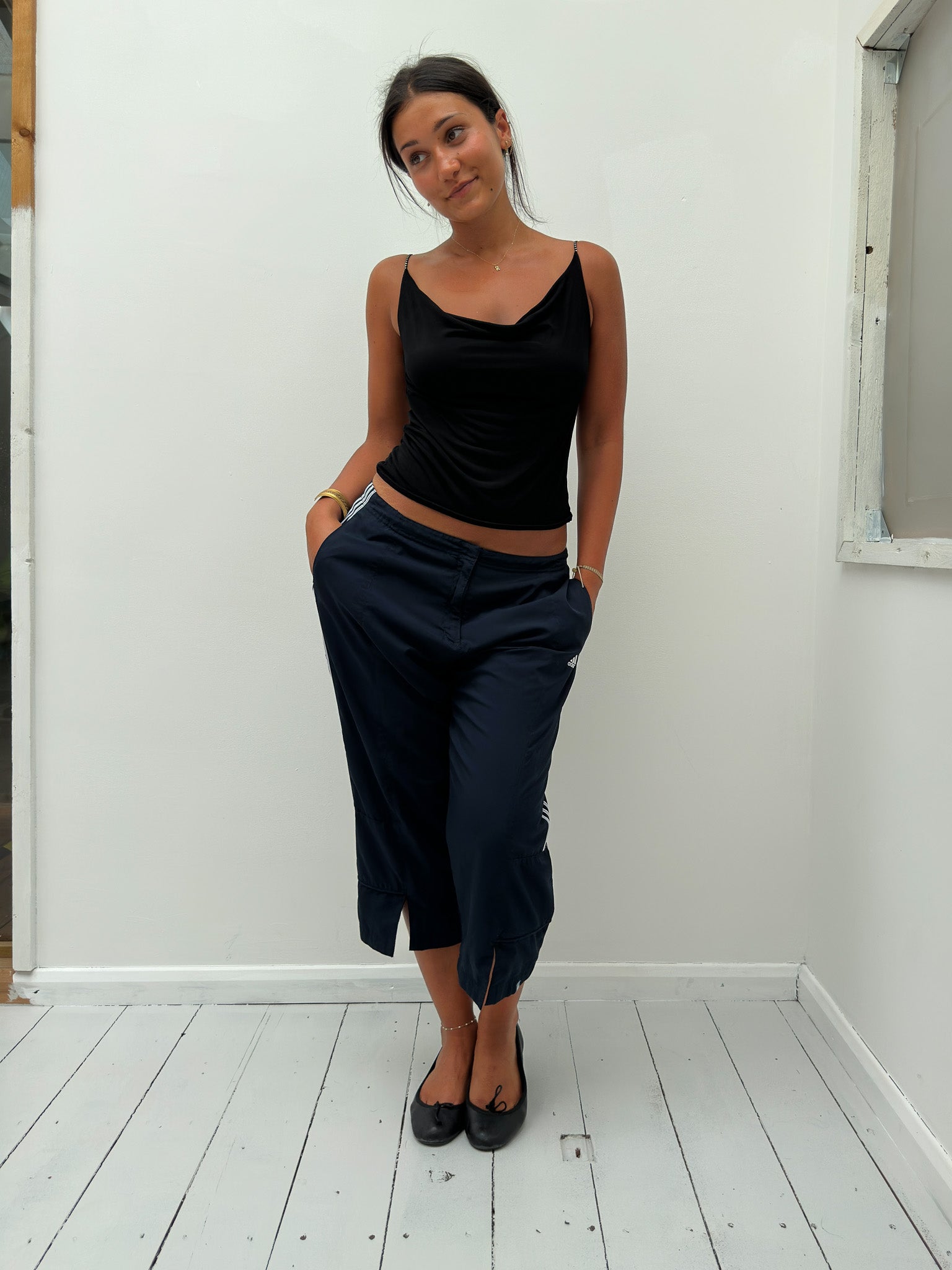 slinky cowl neck cami top — size S