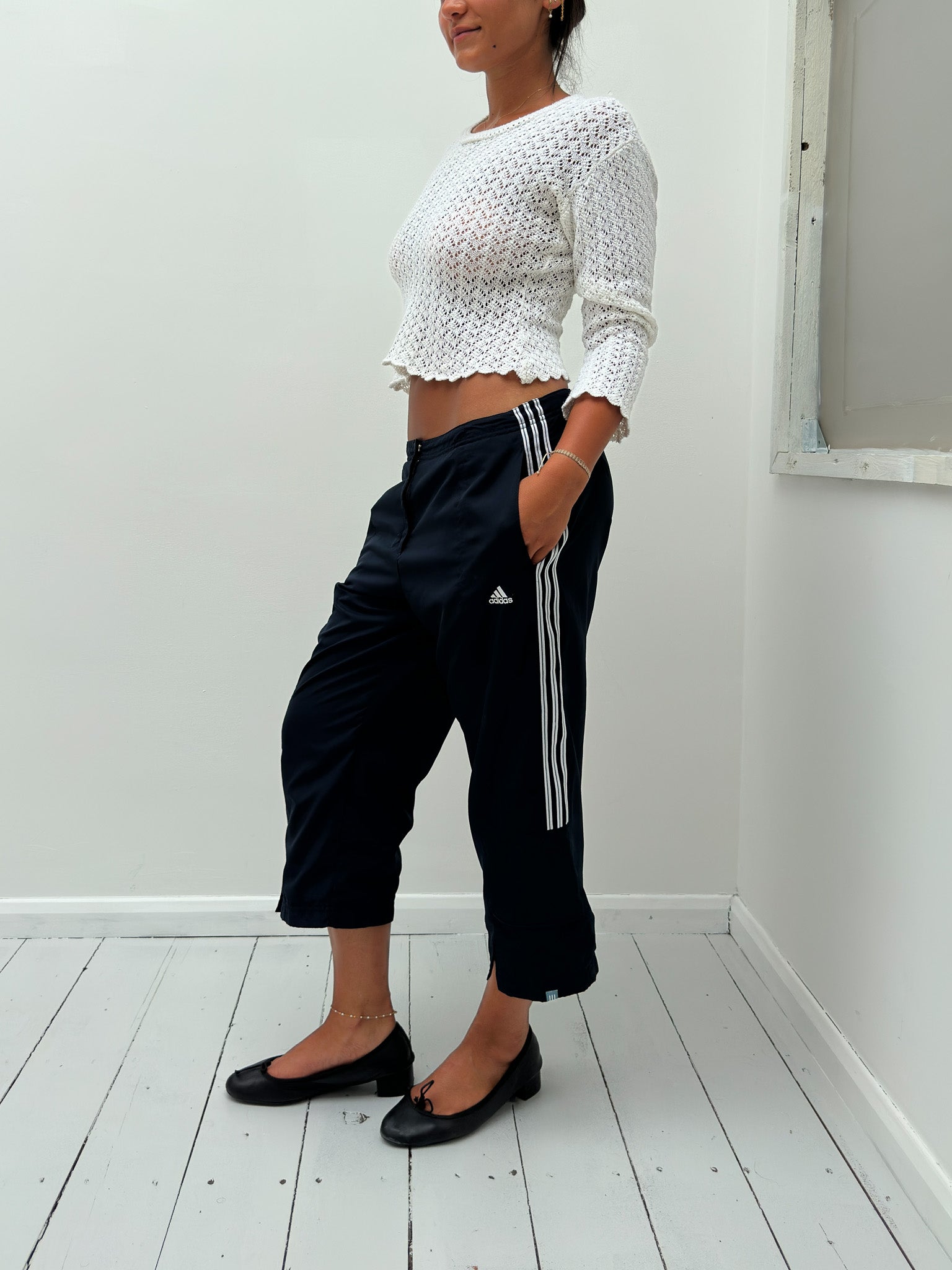 crochet knit jumper — size XS