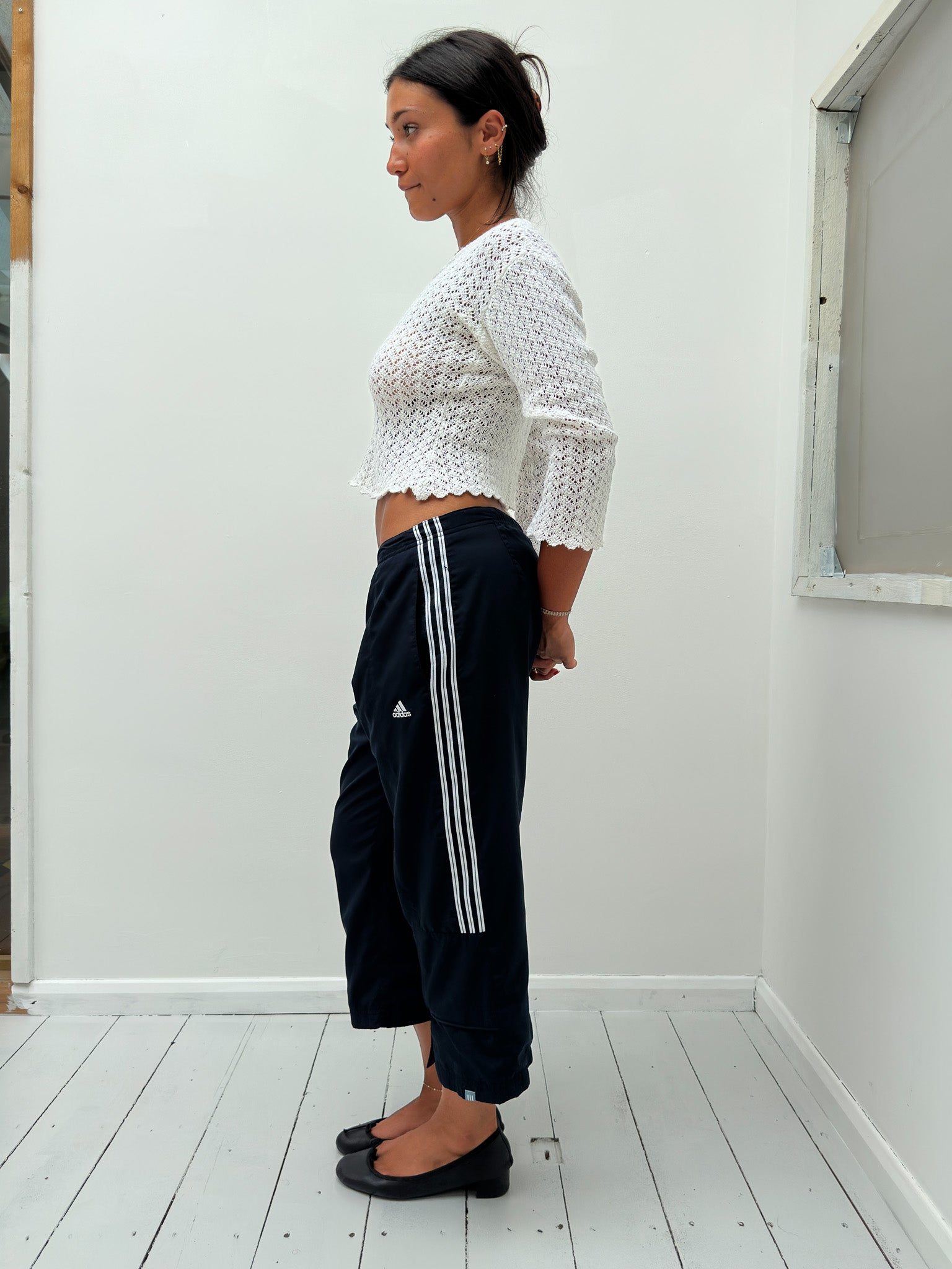 crochet knit jumper — size XS