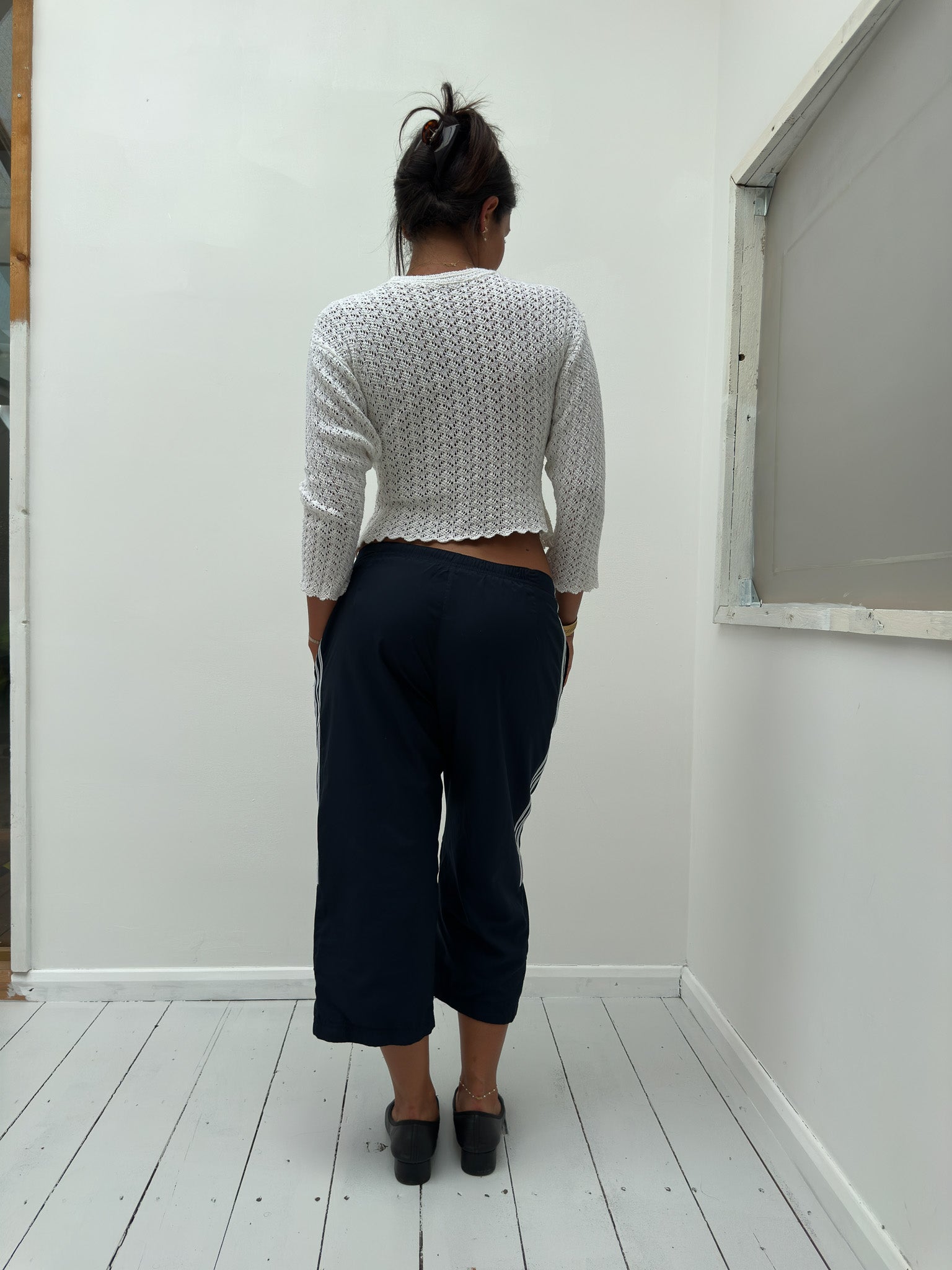 crochet knit jumper — size XS