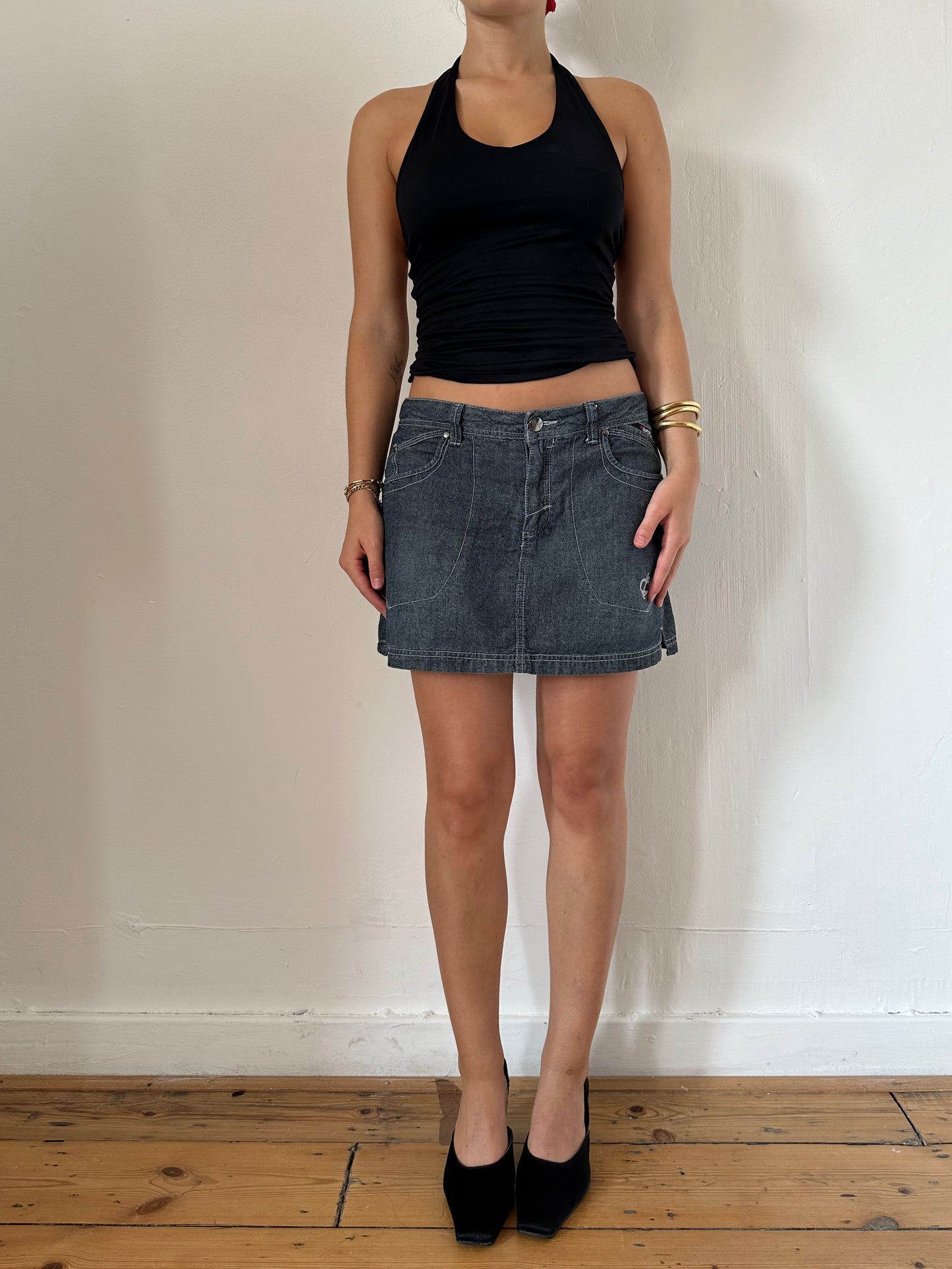 00's Denim Mini Skirt - Size S/M