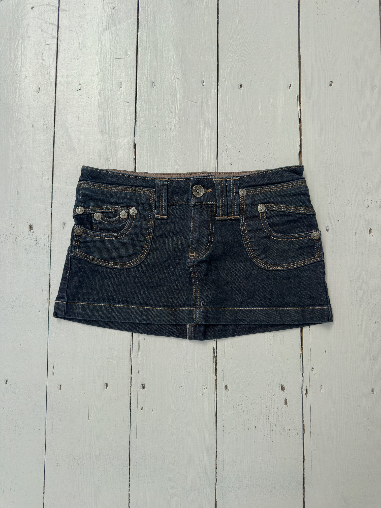 denim mini skirt — size XS
