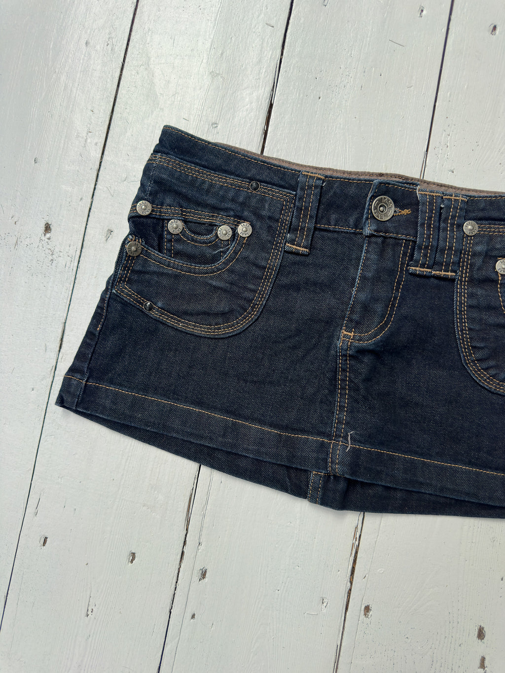 denim mini skirt — size XS