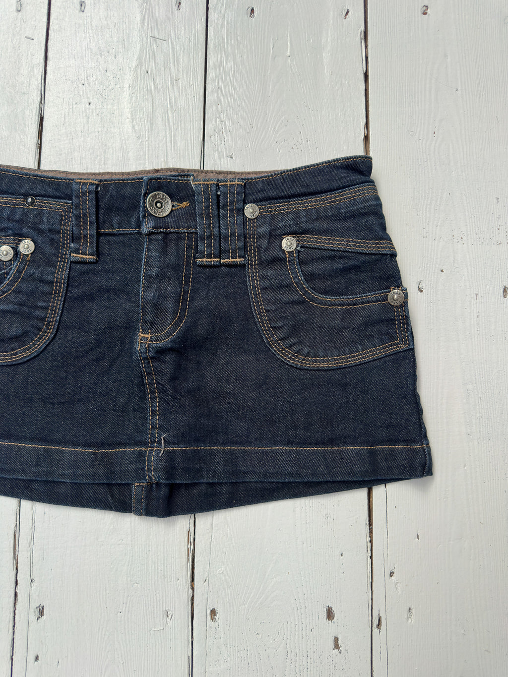 denim mini skirt — size XS