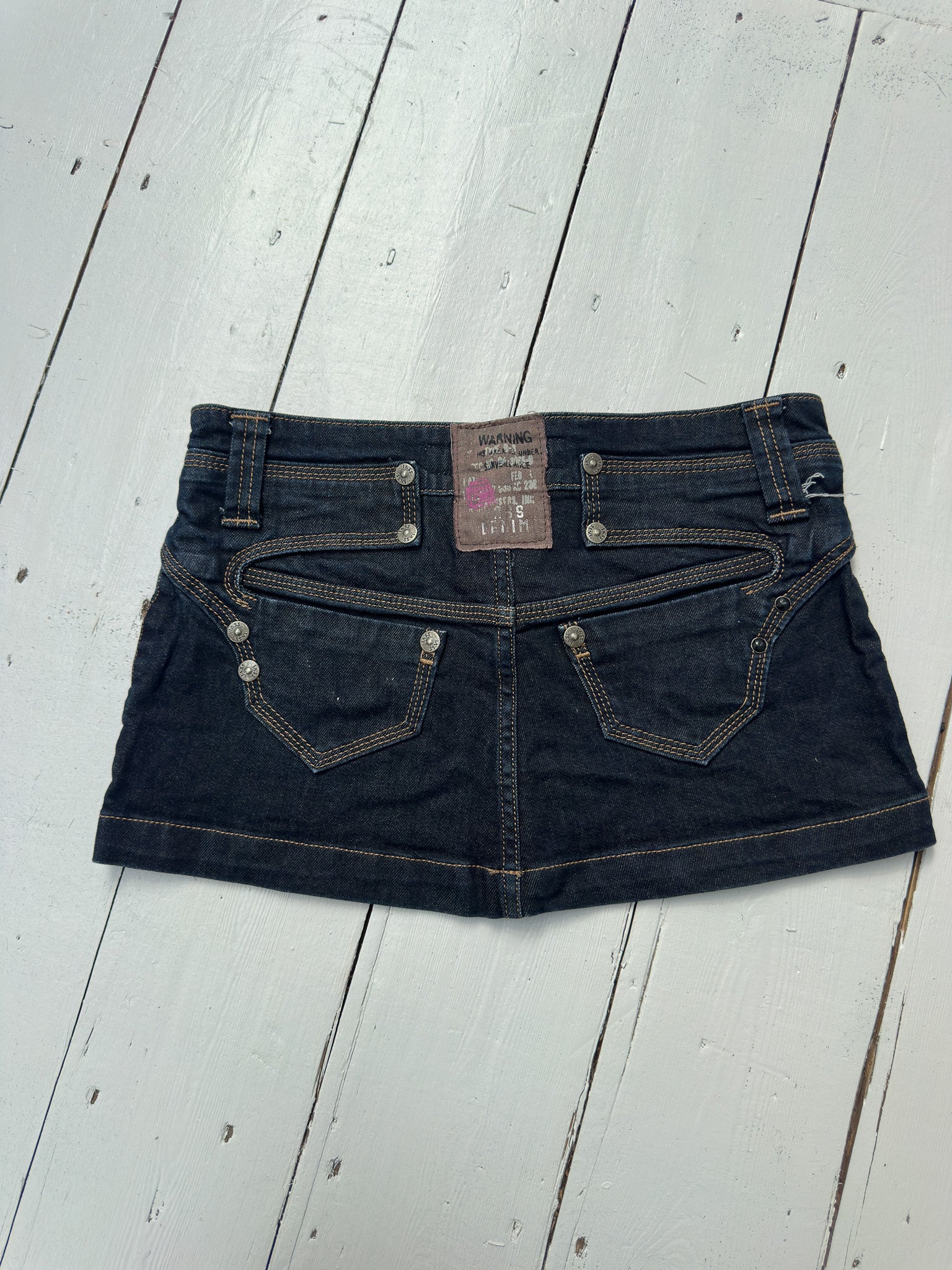 denim mini skirt — size XS