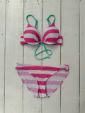 neon stripe bikini — size S