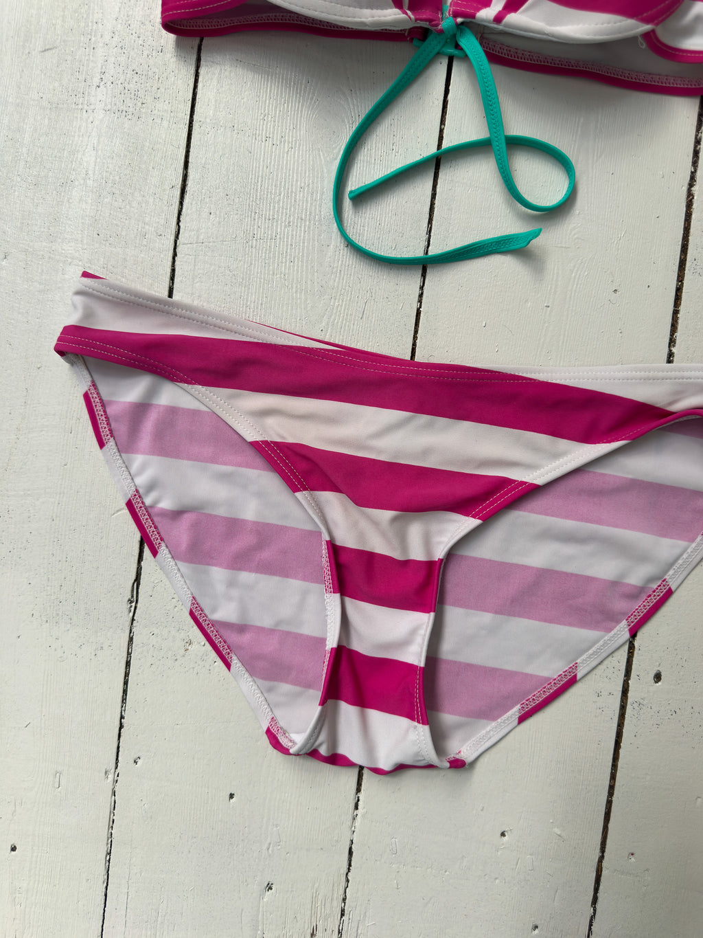 neon stripe bikini — size S