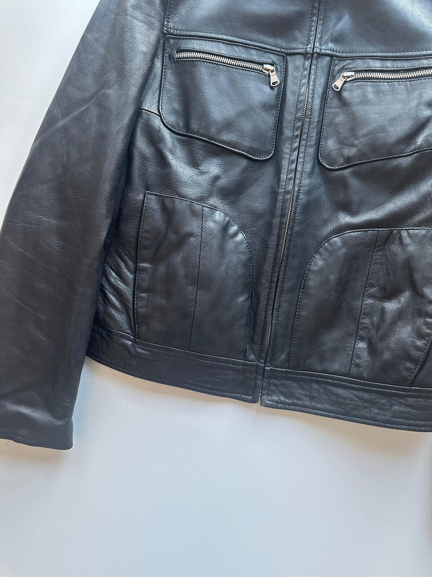 Leather Moto Jacket • Size S