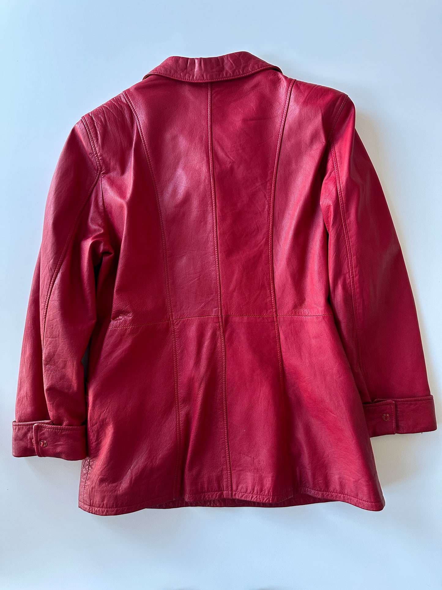 Red Leather Jacket • Size S/M