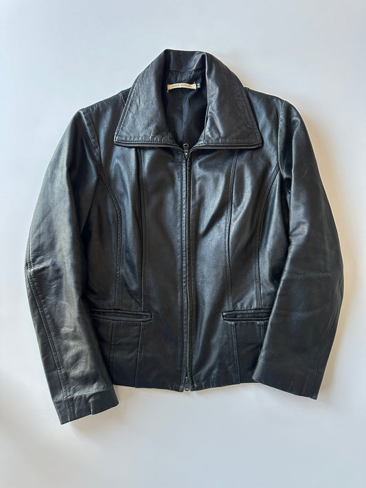 Dual Zip Leather Jacket • Size S/M