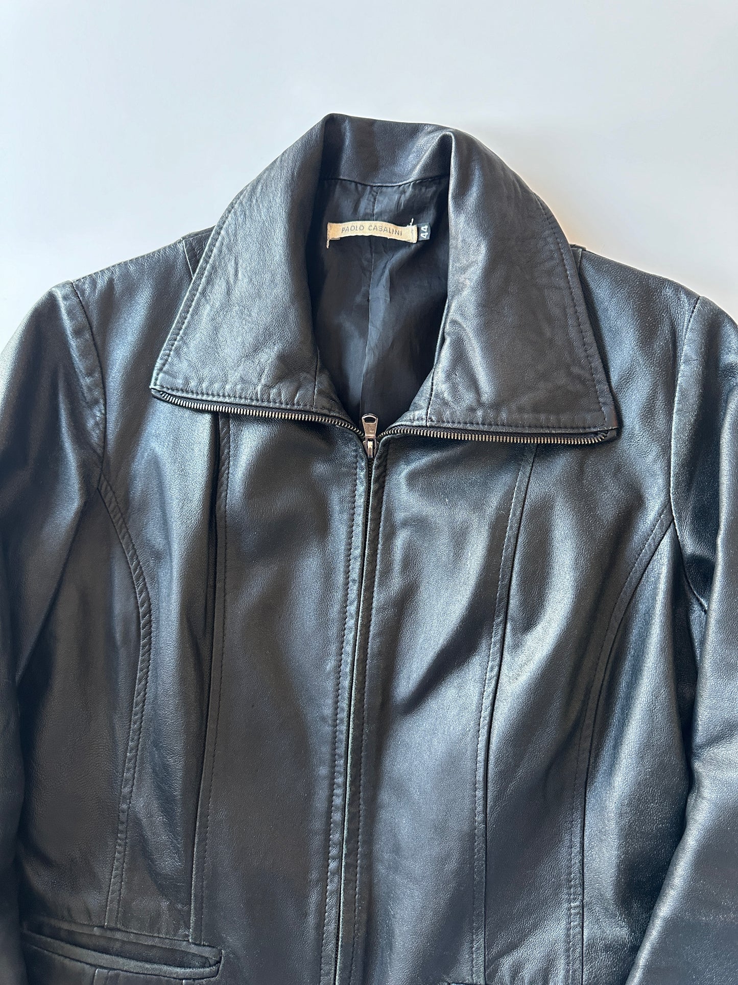 Dual Zip Leather Jacket • Size S/M