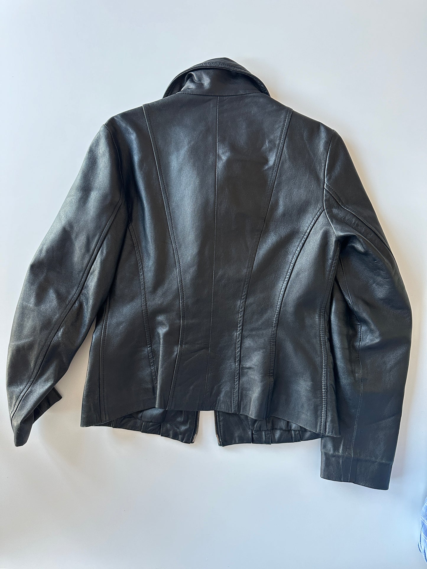 Dual Zip Leather Jacket • Size S/M