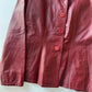 Red Leather Jacket • Size S/M