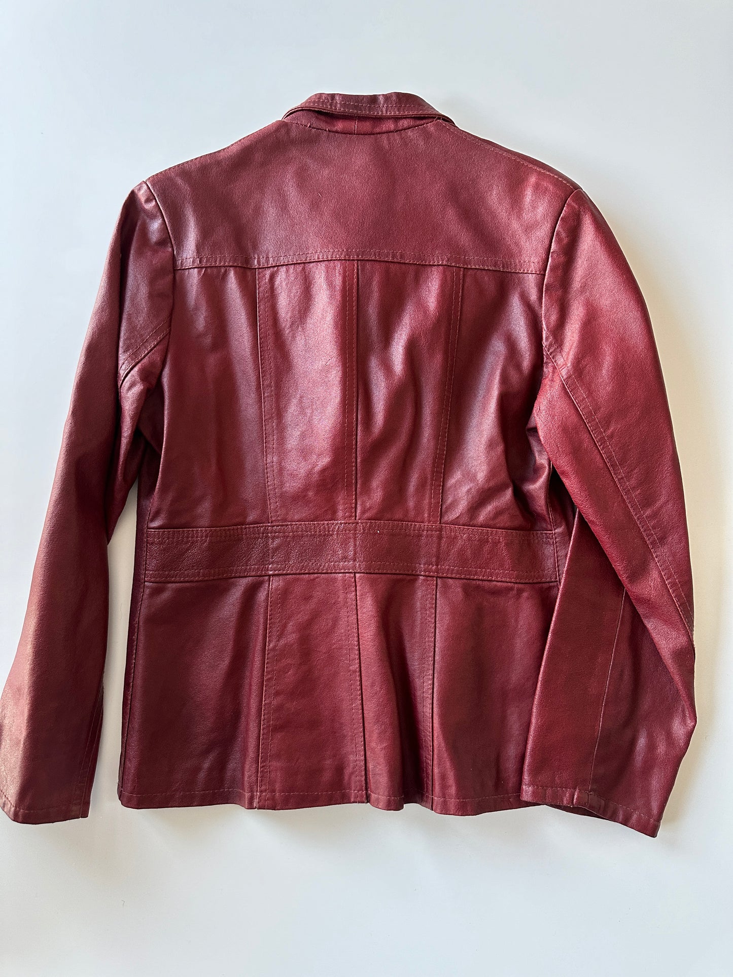 Red Leather Jacket • Size S/M