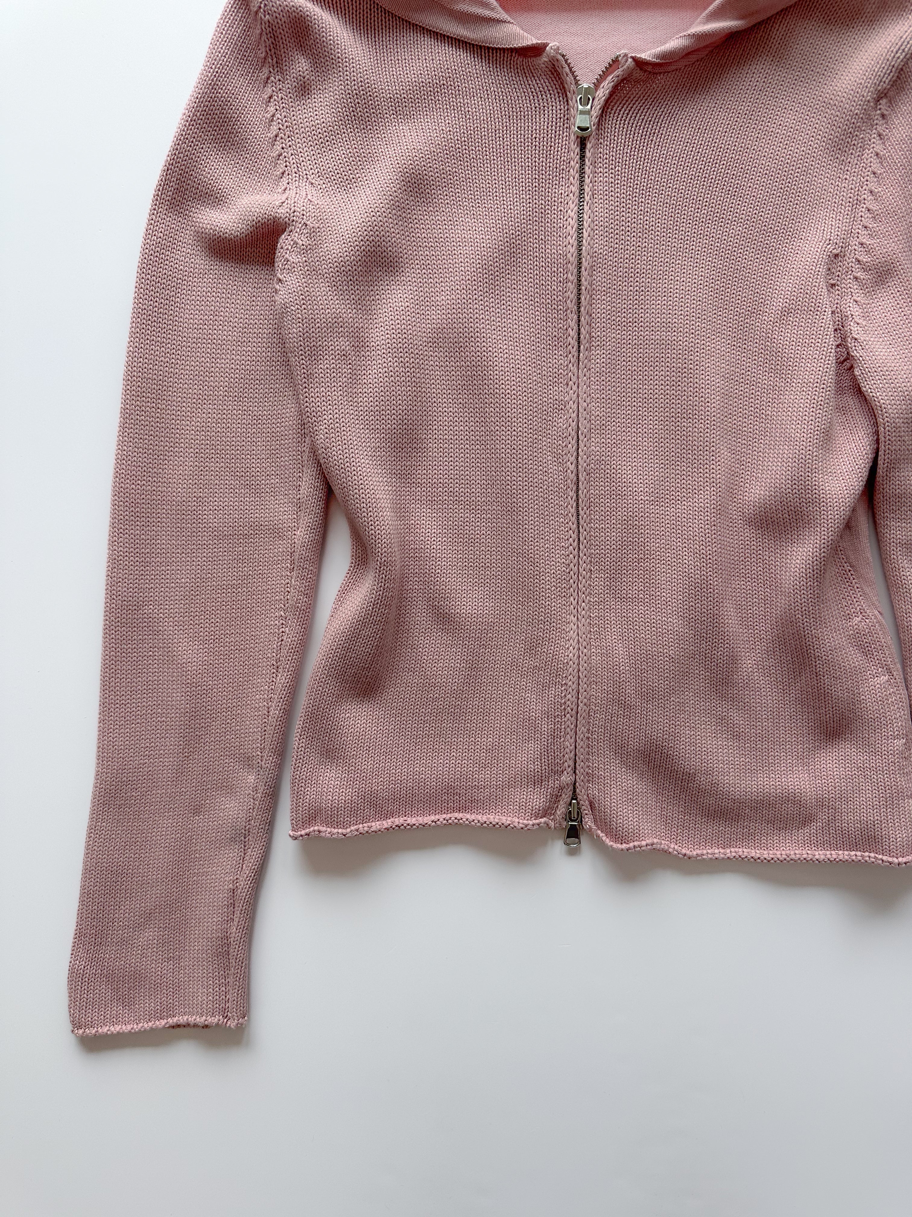 dual zip knit hoodie / size small