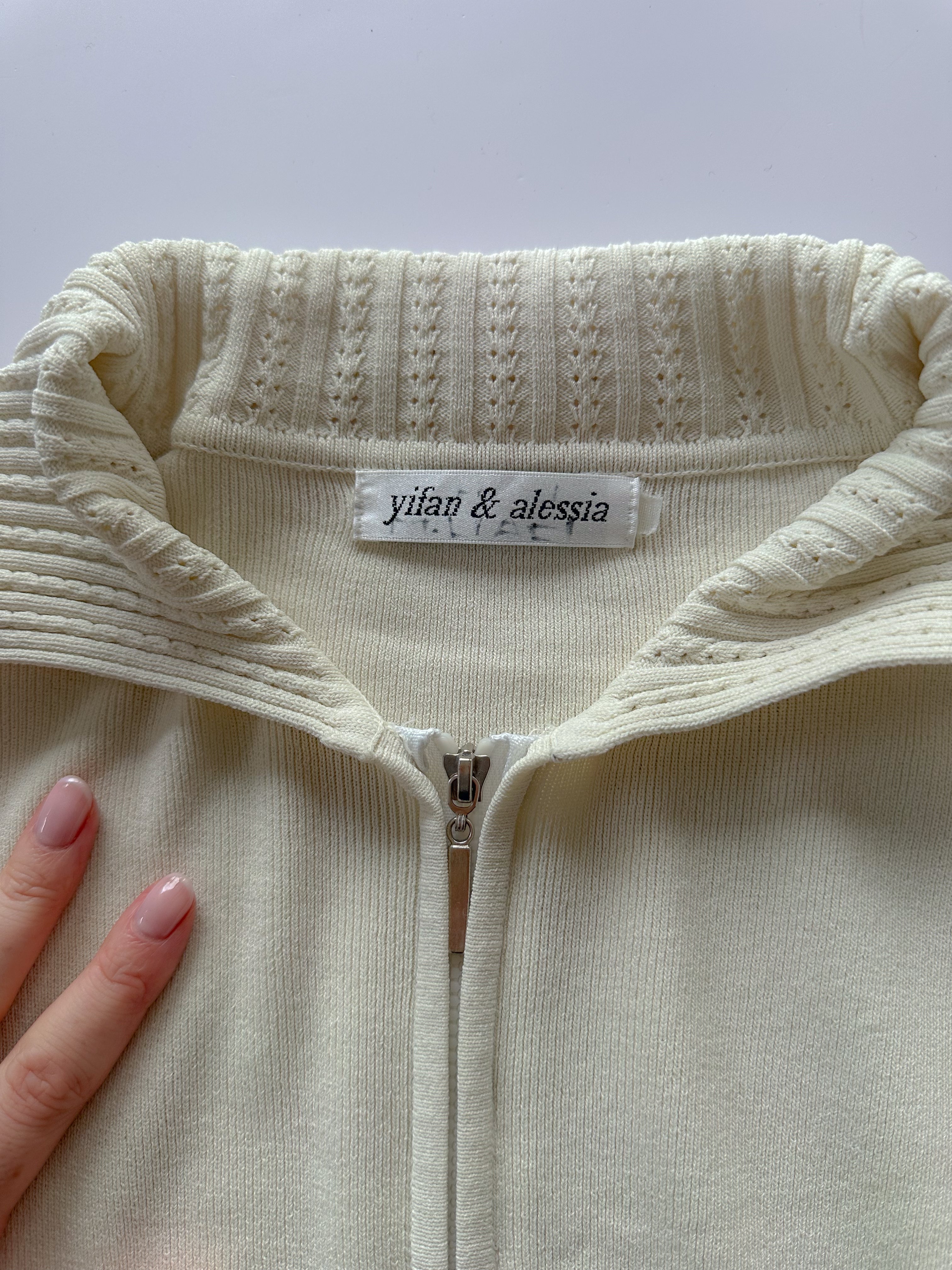 zip knit jumper / size small