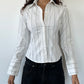Morgan Fitted Pinstripe Shirt ⋆ Size XS/S