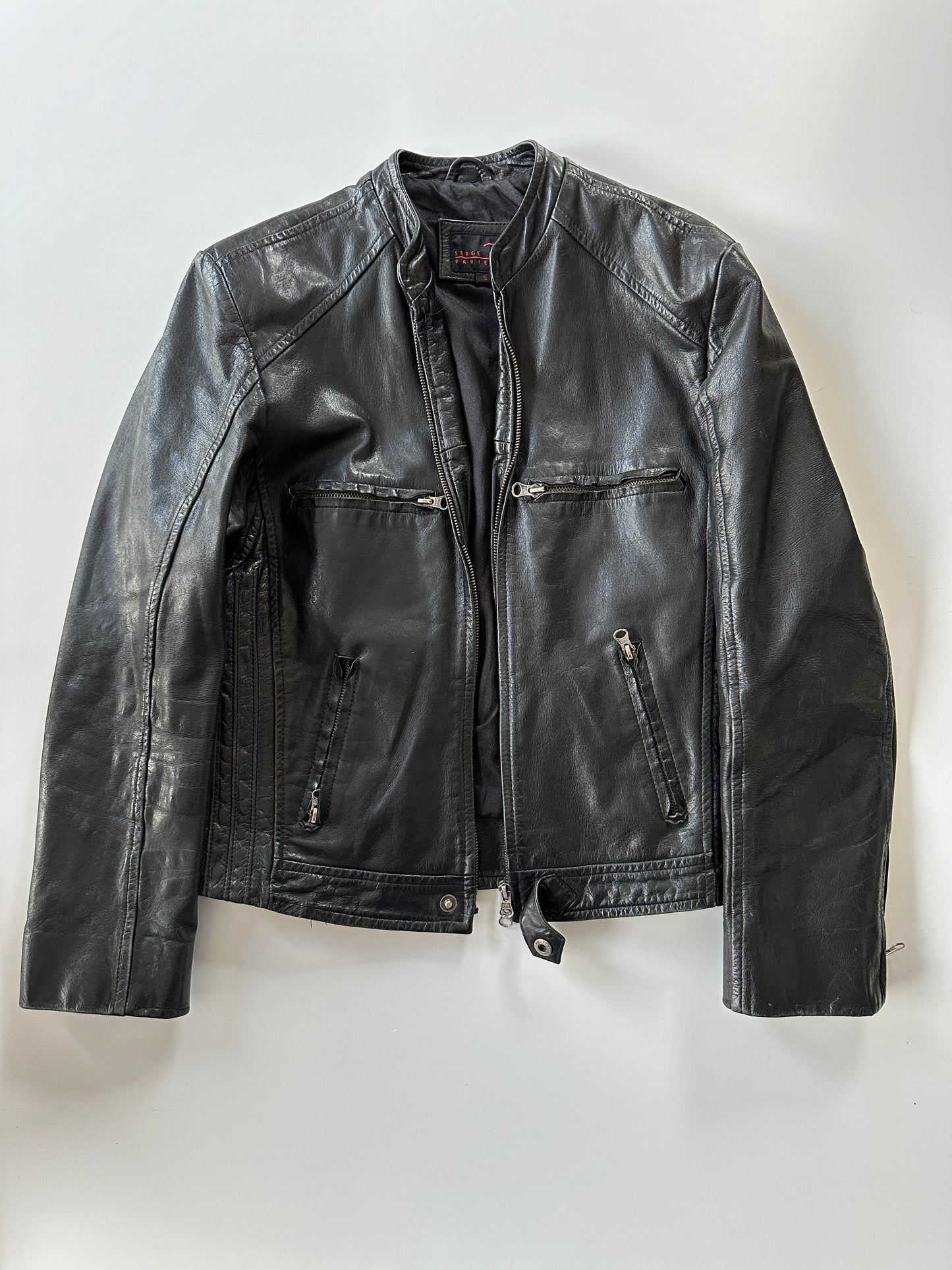 Leather Bomber Jacket • Size S