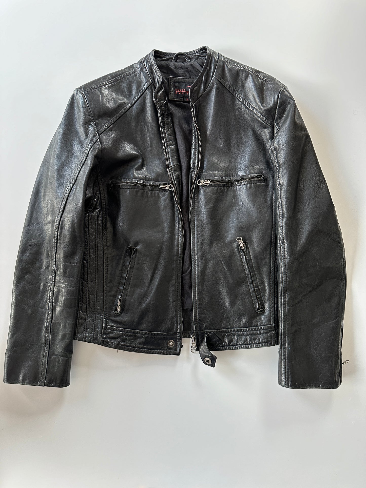 Leather Bomber Jacket • Size S