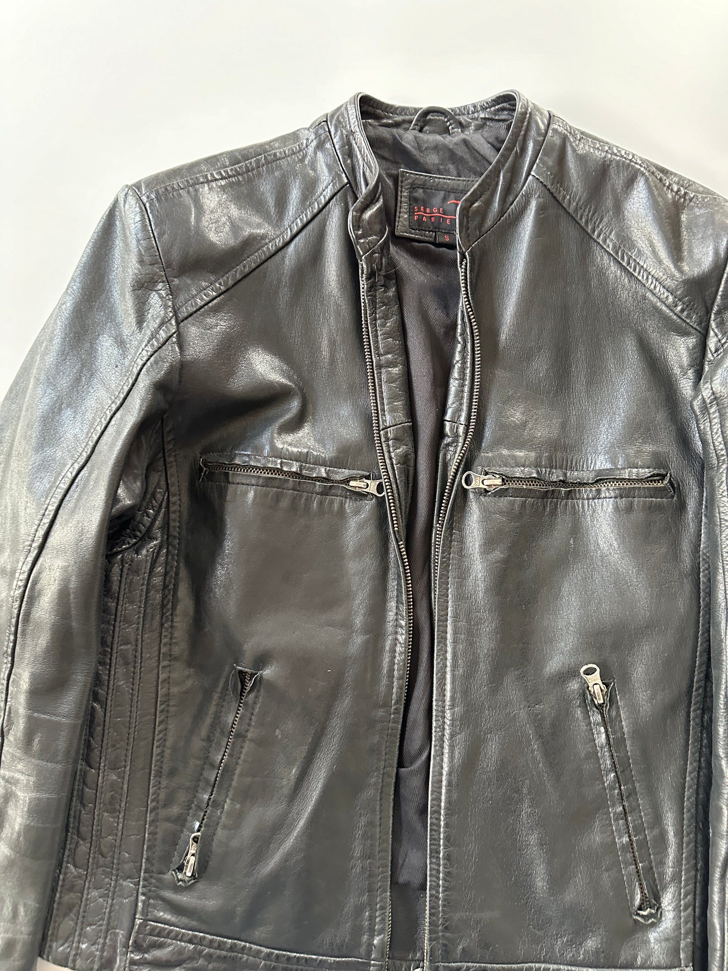 Leather Bomber Jacket • Size S