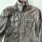 Brown Leather Bomber Jacket • Size S