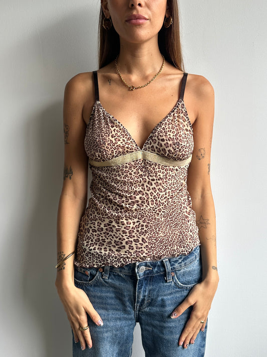 Mesh Leopard Cami - Size S
