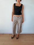 low rise capri cargos — size M-L