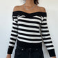 Off Shoulder Stripe Knit ⋆ Size S