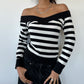 Off Shoulder Stripe Knit ⋆ Size S