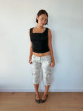 low rise camo capris — size XS